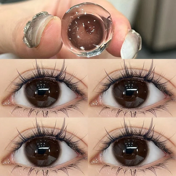 Rynx | 2 pieces of natural colored contact lenses for prescription eyes high-quality brown eyes circular beautiful pupil fast shipping
