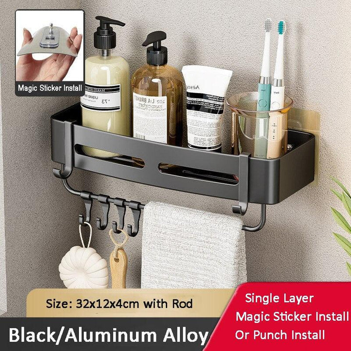 Lisslune | Stylish Aluminum Corner Shelf without Drilling for Easy Installation