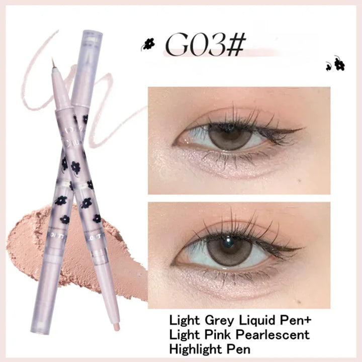 Rynx | Double Head Eyeshadow Eyeliner Silkworm Pencil Matte Pearl Glitter Eyeshadow Liner Pencil Highlighter Pencil Eye Makeup