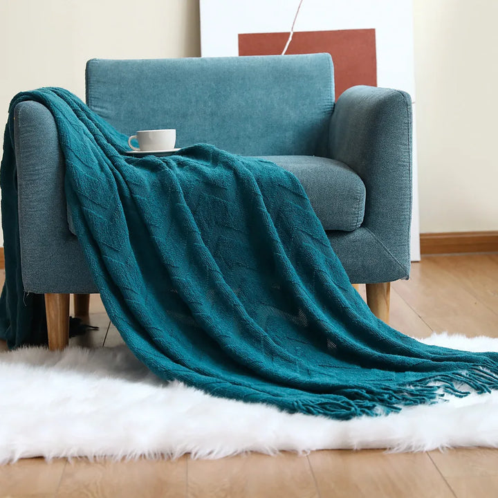 Rynx | Textile City geometric jacquard blanket herringbone knit throw office air conditioning nap blanket pashmina scarf home decor