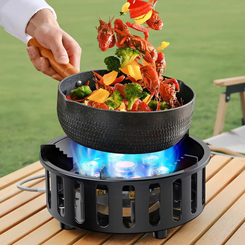 Lisslune | 7-Core Portable Camping Gas Stove with Electronic Ignition – Kael