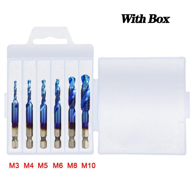 Lisslune | Precision Taps Set with Titanium Coating and Spiral Flute Design for Efficient Tapping and Chamfering