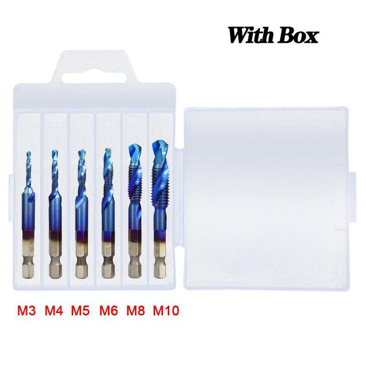 Lisslune | Precision Taps Set with Titanium Coating and Spiral Flute Design for Efficient Tapping and Chamfering