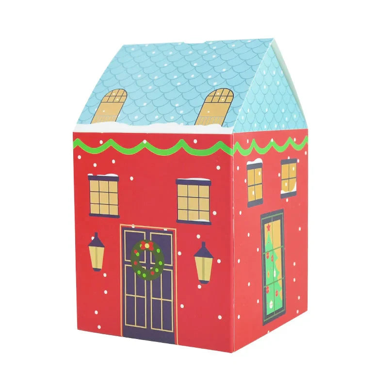 Rynx 4-piece Christmas House-shaped Candy Box Cartoon Merry Christmas Gift Packaging Chocolate Box Christmas 2025 New Year's Party Children's Gifts