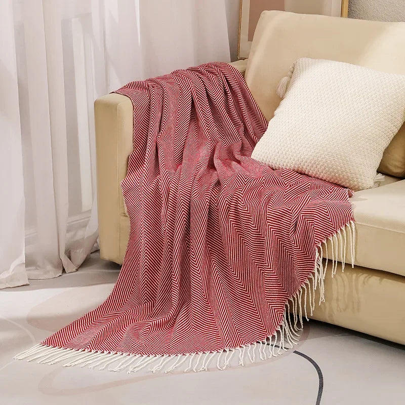 Lisslune | Nordic Stripe Throw Sofa Blanket
