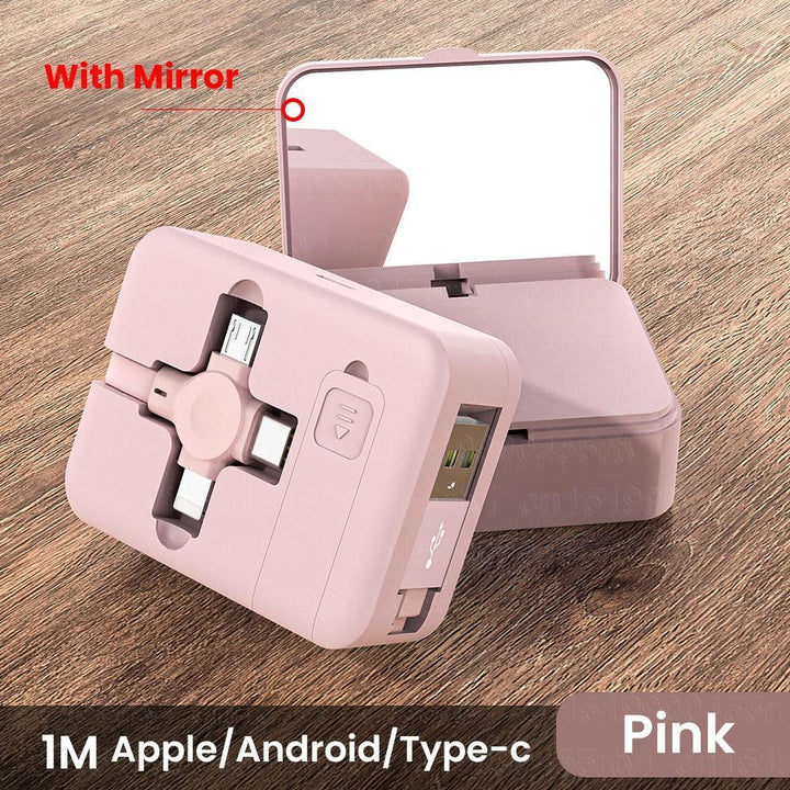 Lisslune | Multifunctional 4-in-1 retractable charging cable with integrated phone stand
