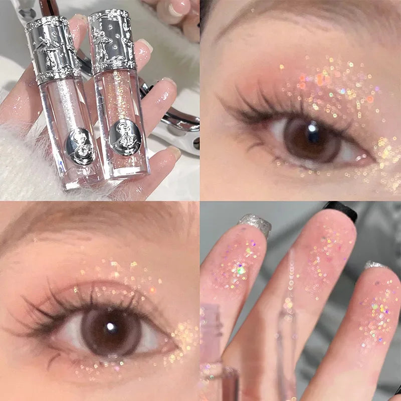 Rynx | 5 Colors Glitter Liquid Eyeshadow Highlighter Waterproof Pearlescent Shimmer Eyeshadow Sequins Lying Silk Moth Makeup Cosmetics