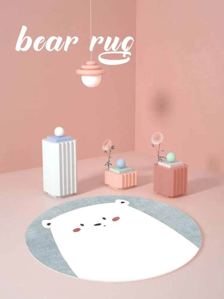 Rynx | Cartoon Cute Kids Girls Room Round Bedroom Nightstand Rugs Cat Living Room Large Area Rug Computer Chair Wardrobe Carpet Carpet