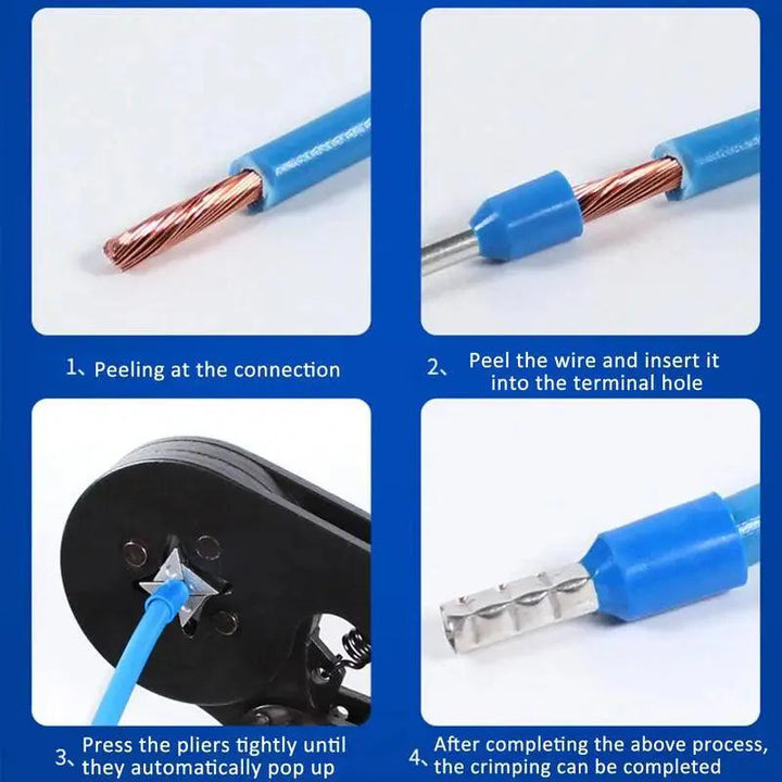 Lisslune | 300-piece Premium Copper Ferrule Connector Kit with Crimping Tool for Improved Electrical Connection