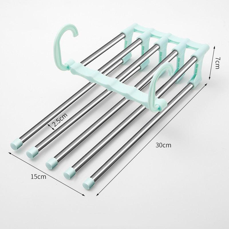 Lisslune | Versatile 5-in-1 telescopic organizer made of stainless steel for pants in the wardrobe
