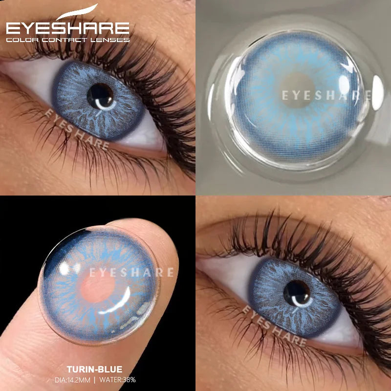 Rynx | 1 Pair of Contact Lenses in Natural Color for the Eyes Fashion Blue Lenses Gray Pupils Brown Lenses Annual Cosmetic Green Lenses