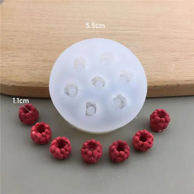 Rynx | 3D Blueberry Raspberry Candle Mold Simulation Fruit Fondant Silicone Mold DIY Chocolate Cookie Baking Mold Cake Decoration Tool