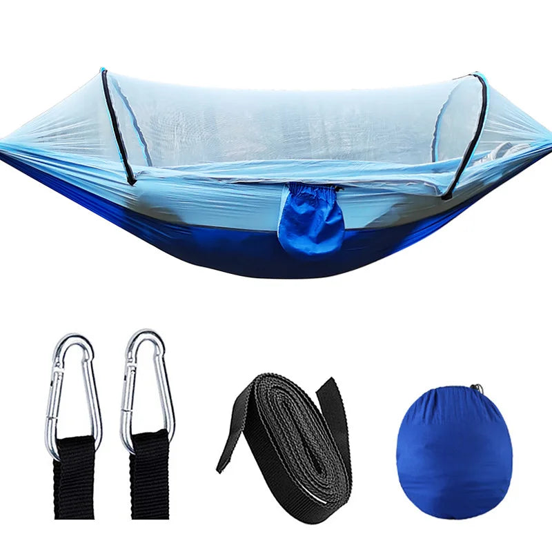 Lisslune | OutdoorRelax Hammock with Mosquito Net and Quick Closure – 200 kg load capacity