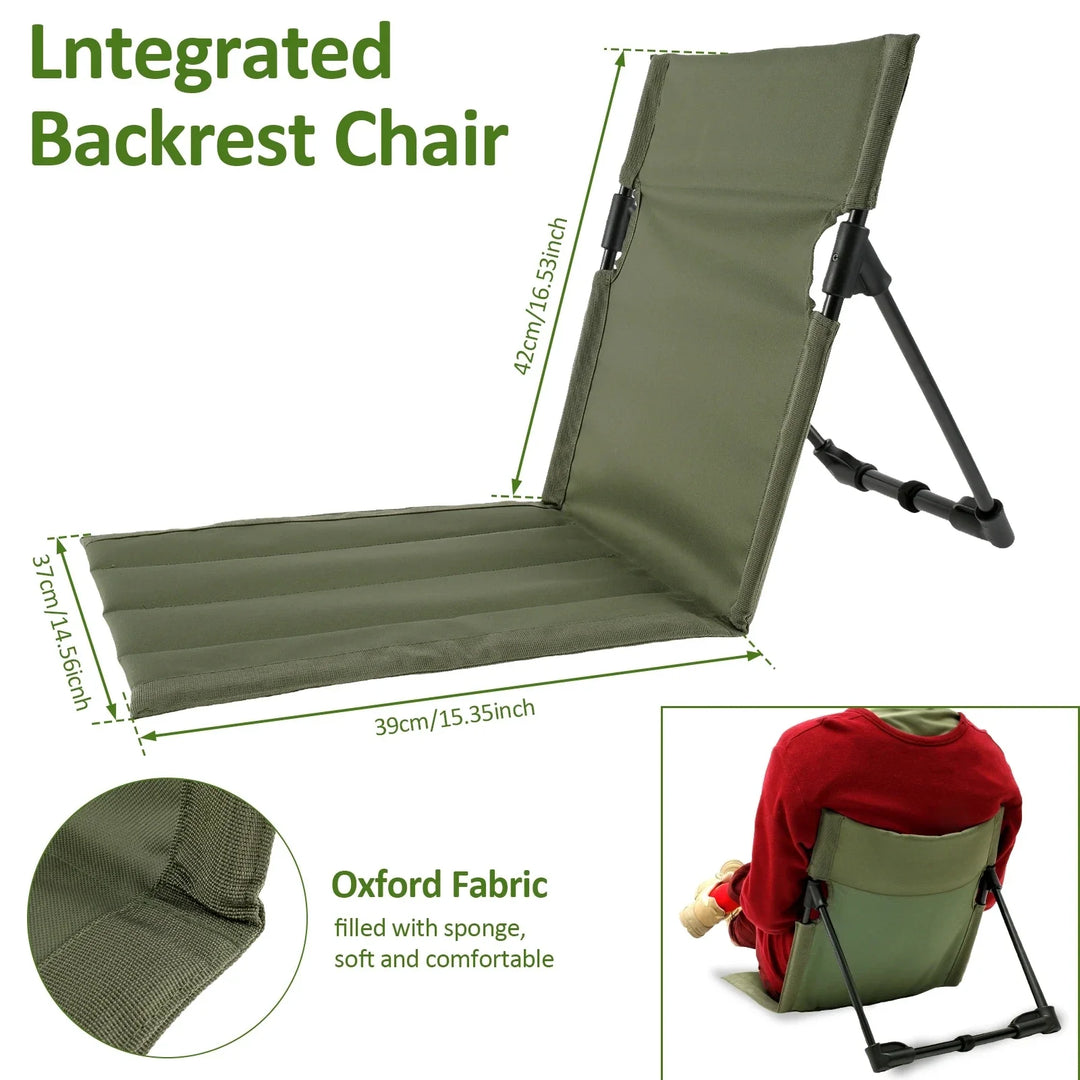 Rynx | Outdoor Camping Folding Chair Portable Foldable Camping Chair Lounger with Backrest Cushion for Fishing Grilling Beach Picnic