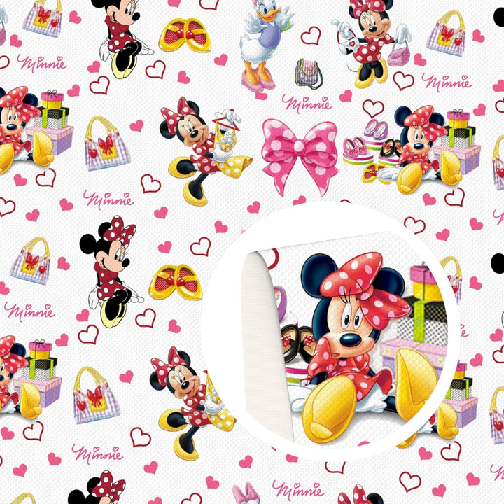 Lisslune | Elegant Minnie Mouse Faux Leather Craft Sheet - Transform Your Projects