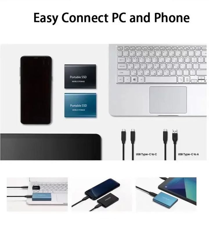 Lisslune | TECHNOLOGY | Super fast external SSD 2TB | Mini SSD | High speed storage for laptop and PC