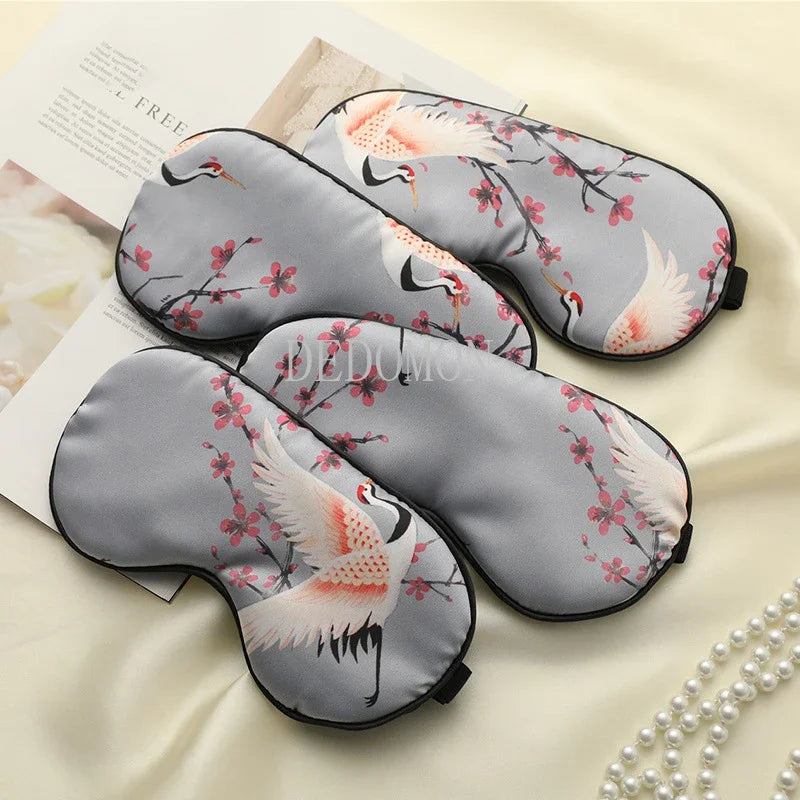 Lisslune | Grue de Soie – Luxury Silk Sleep Mask with Crane Design