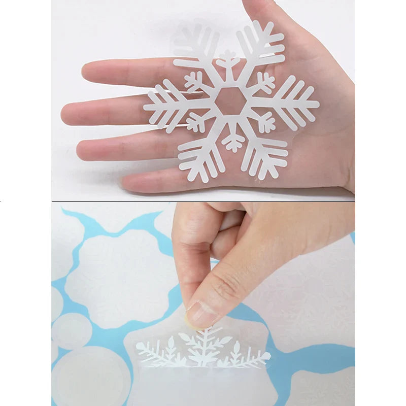 Rynx 36 Pieces/Set White Snowflake Christmas Wall Stickers Glass Window Stickers Christmas Decoration for Home New Year Gift Navidad 2024