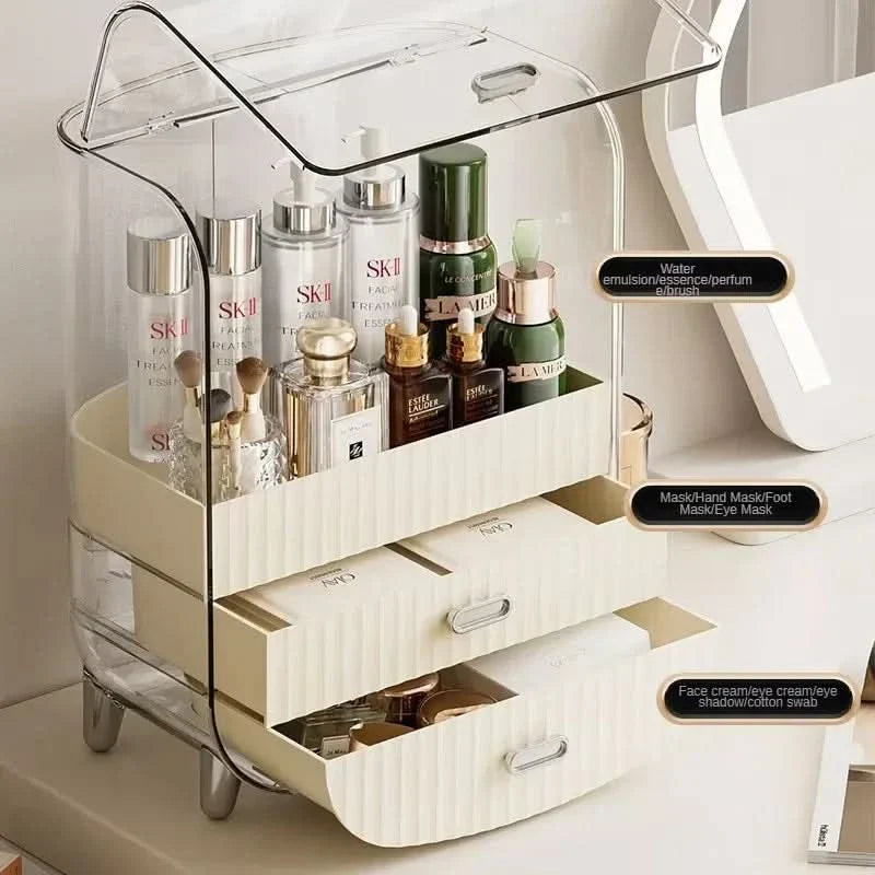 Lisslune | Rechargeable Cosmetic Organizer – Transparent Dustproof Makeup