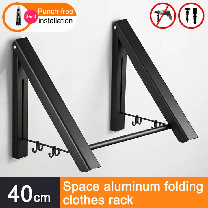 Lisslune | Space Saver Foldable Wall Clothes Aluminum Rack