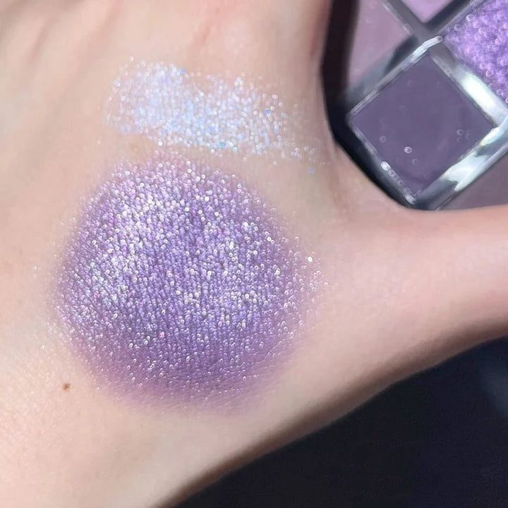Rynx | Aurora Purple 9 Colors Eyeshadow Palette Smoky Purple Lace Shimmer Matte Silver Water Highlighter Cool Tone Eyeshadow Korean