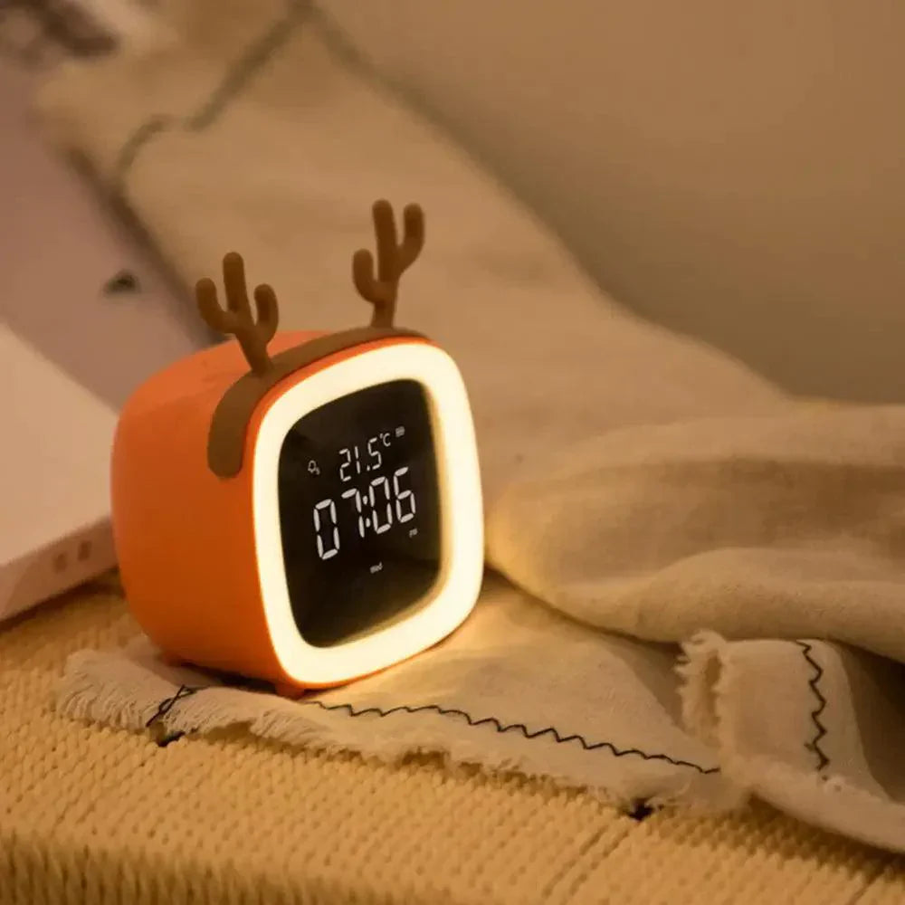 Lisslune | Cartoon Bunny LED Alarm Clock with Night Light – Rechargeable, Cute Digital Display for Kids & Bedrooms