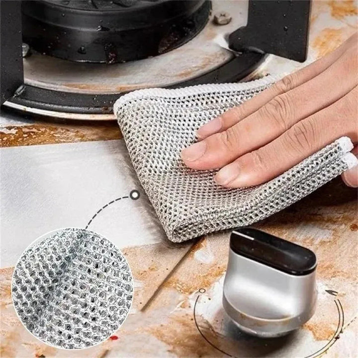 Lisslune | Silver Wire Double-Sided Ultra-Absorbent Design Cleaning Cloth