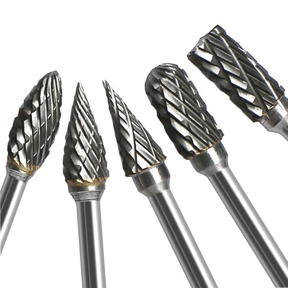 Lisslune | Tungsten Carbide Burr Set for Woodworking: 10-piece Precision Tool Set