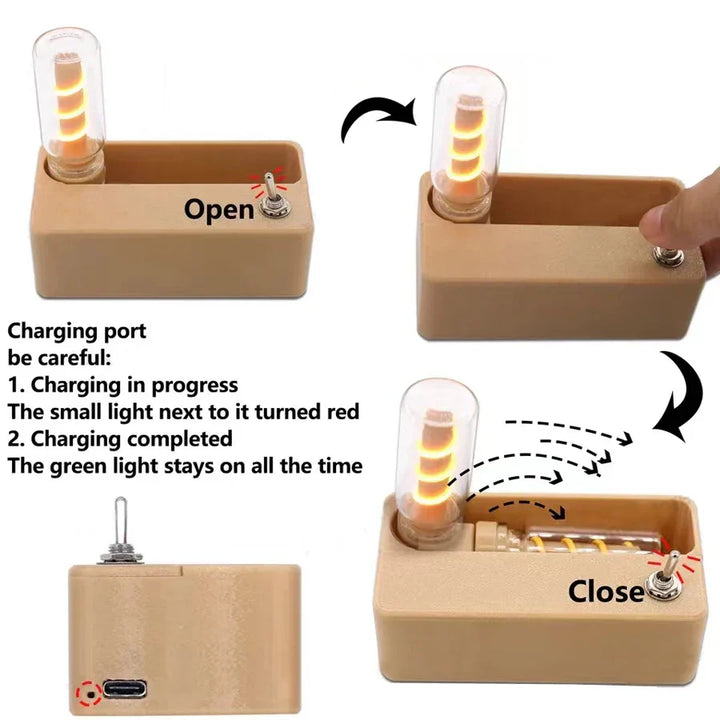 Lisslune | Mechanical Flip Rechargeable Night Lamp