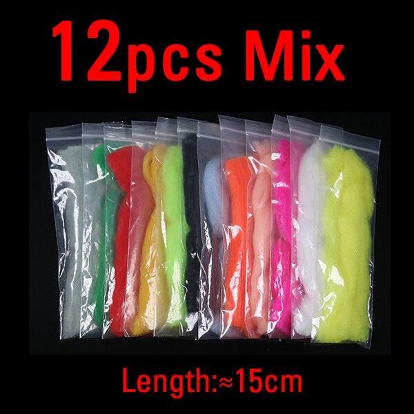 Lisslune | Baitfish Glow Bug Fiber Fly Tying Kit: 12 Lively Thread Selections for Impressive Patterns