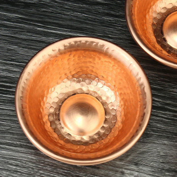 Lisslune | Nepalese pure copper water preparation bowl handmade hammer pattern holy water bowl for Buddha Buddhism accessories
