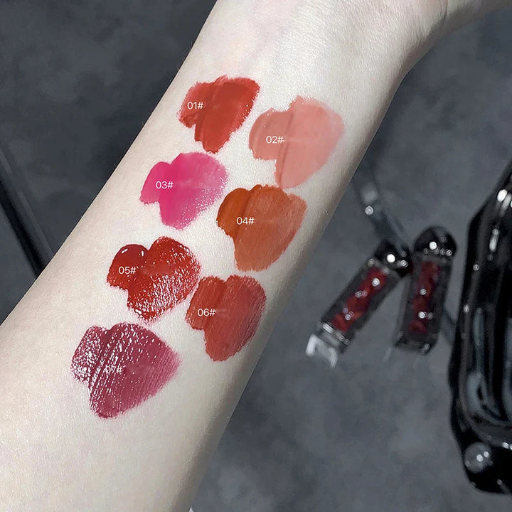 Rynx | Dark Purple Lipgloss Water Light long-lasting clear moisturizing Mirror Pink Peach Lip Tint non-sticky Cup liquid lipstick Makeup