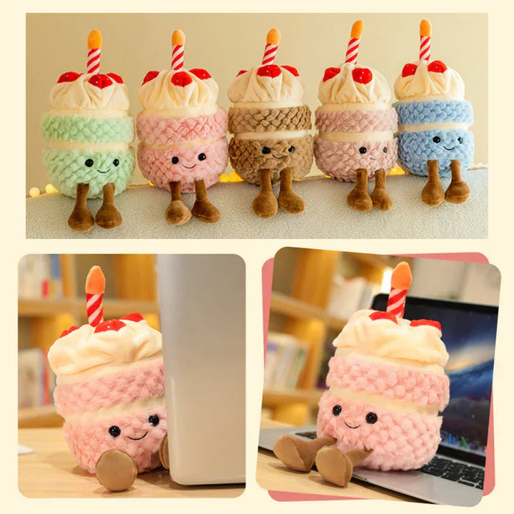 Lisslune | Festive Cupcake Plush with Candle – Soft Plush Toy for Kids & Adults