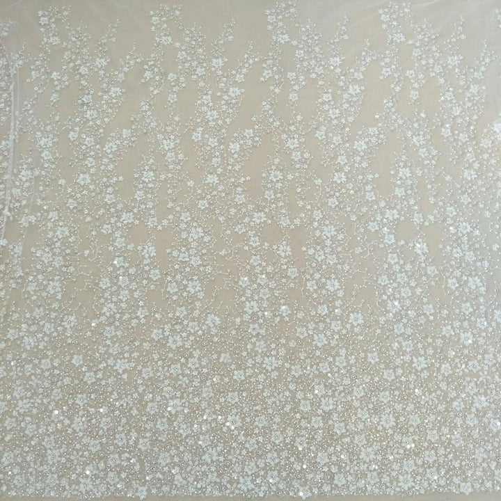 Lisslune | Exquisite Hot Beaded Lace for Bridal Fashion - 51 inches wide, sold by the yard