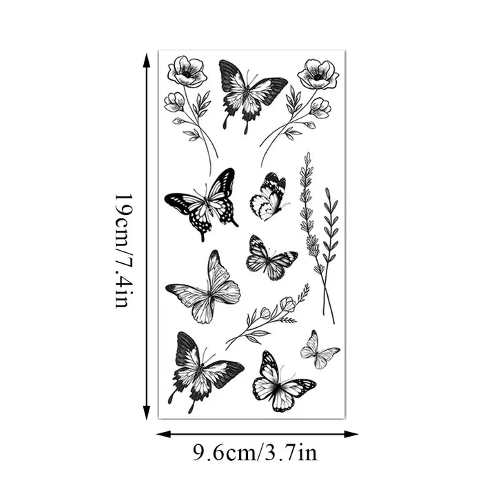 Rynx | 1PCS Sketch Flower Tattoo Sticker Black Datura Arm Legs Tattoo Temporary Waterproof Durable Sexy Tattoo Stickers For Women Body