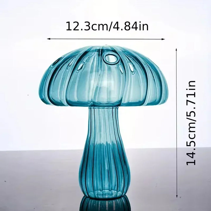 Rynx | Colorful Mushroom Vase Plant Glass Plant Bud Vase Decoration Home Glass Aromatherapy Vase Living Room Dining Room Desk