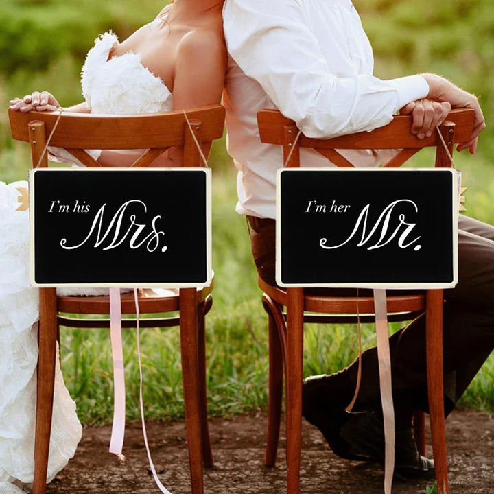 Rynx Rustic Wedding Wooden Sign Mr Mrs Bridal Party Decoration Photo Booth Birthday Party DIY Home Decor Sign Message Board