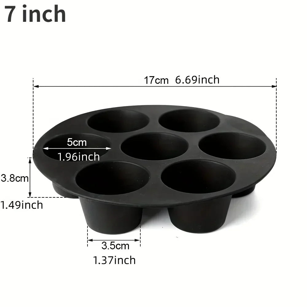 Lisslune | Silicone Muffin Pan for Air Fryer – Non-stick & Flexible for Muffins, Cupcakes & Snacks
