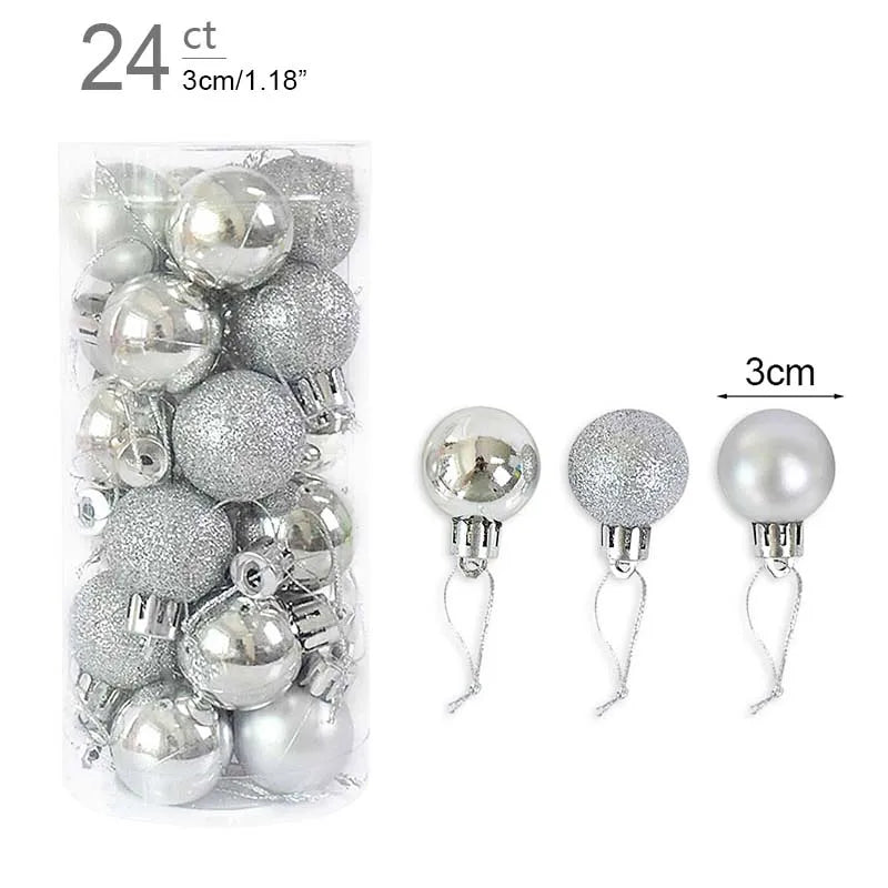 Rynx 1box Christmas balls Christmas tree decoration ball Xmas hanging tree ornament home party decor New Year gift Noel Navidad