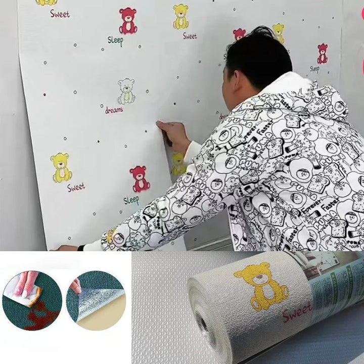 Lisslune | 3D Linen Self-Adhesive Waterproof Wall Sticker