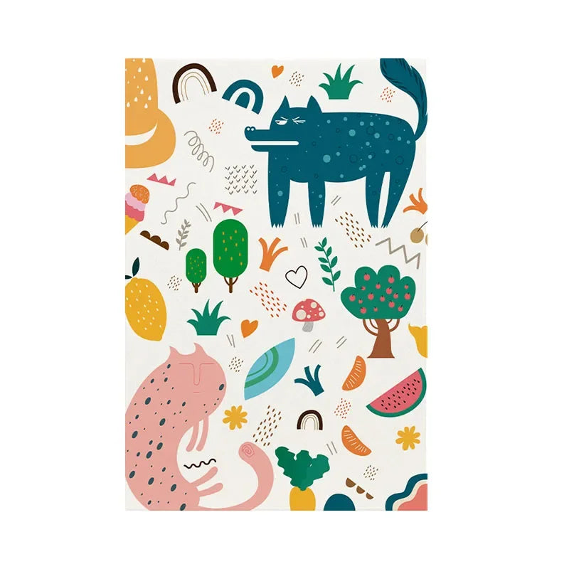 Rynx | Cartoon Art Cute Large Area Living Room Rug Soft Fluffy Kids Bedroom Rug Modern Home Decor Aesthetic Cozy IG