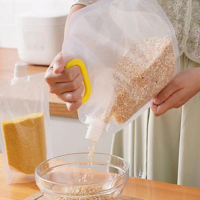 Lisslune | Kitchen Food Storage Bag with Spout, Lid and Handle