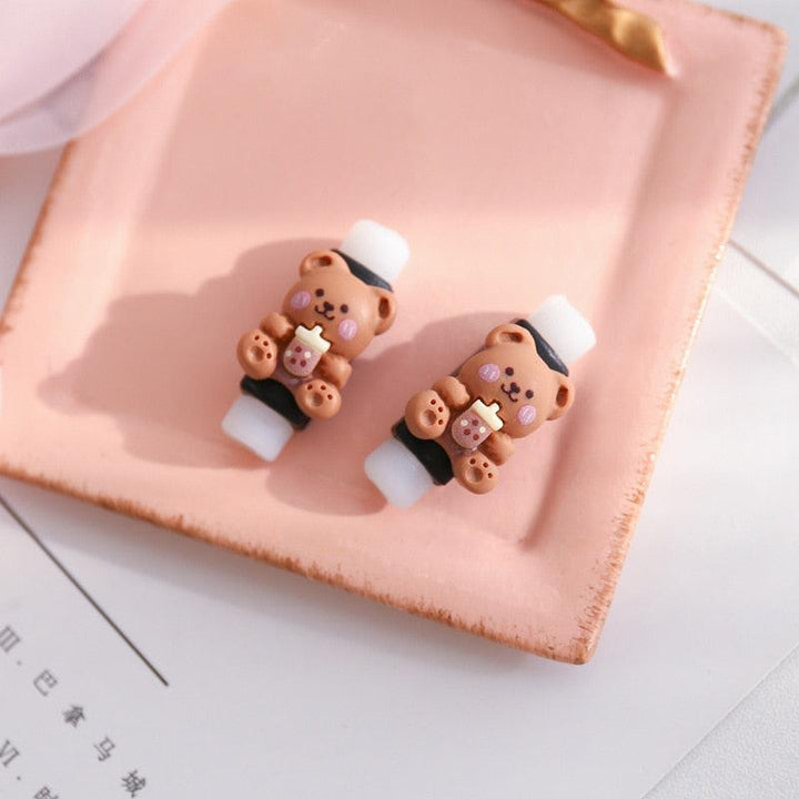 Lisslune | Shady Latte Cartoon Cable Protector for Chargers & Headphones