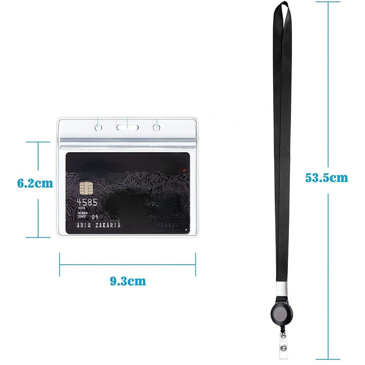 Lisslune | Retractable badge holder with card case for ID and keys