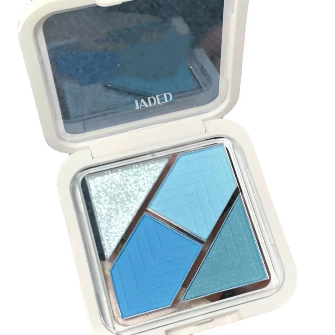 Rynx | Blue 4 Colors Eyeshadow Palette Matte Glitter Green Eyeshadow Pink Black Eyeshadow Pigments Shadows Professional Makeup Palette