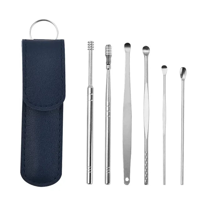 Lisslune | Stainless Steel Ear Wax Remover 6-piece Cleaning Tool Set