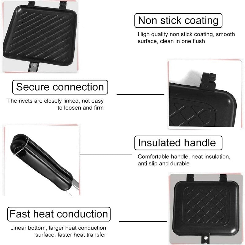 Lisslune | Double Sided Non-Stick Sandwich Maker Pan