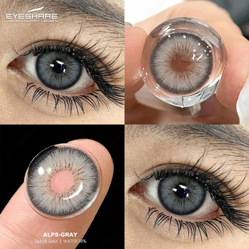 Rynx | Color contact lenses for eyes 1 pair High-quality grey lenses cosmetic blue eyes contact lenses annual cosmetic green eye lens