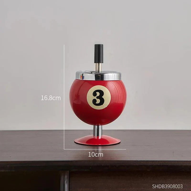 Lisslune | Chic, billiard-inspired metal ashtray - Stylish smoking accessory and decorative accent for home and office
