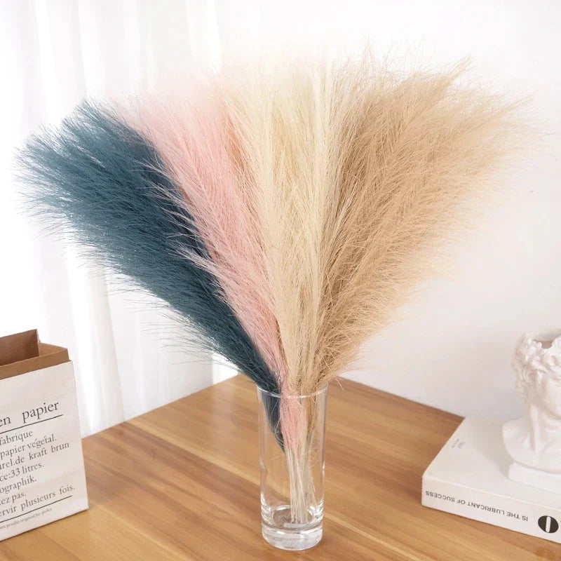 Rynx 15/30pcs Artificial Pampas Grass Bouquet Home Living Room Wedding Party Decoration Artificial Plant 43cm Dried Flower Reed DIY Vase